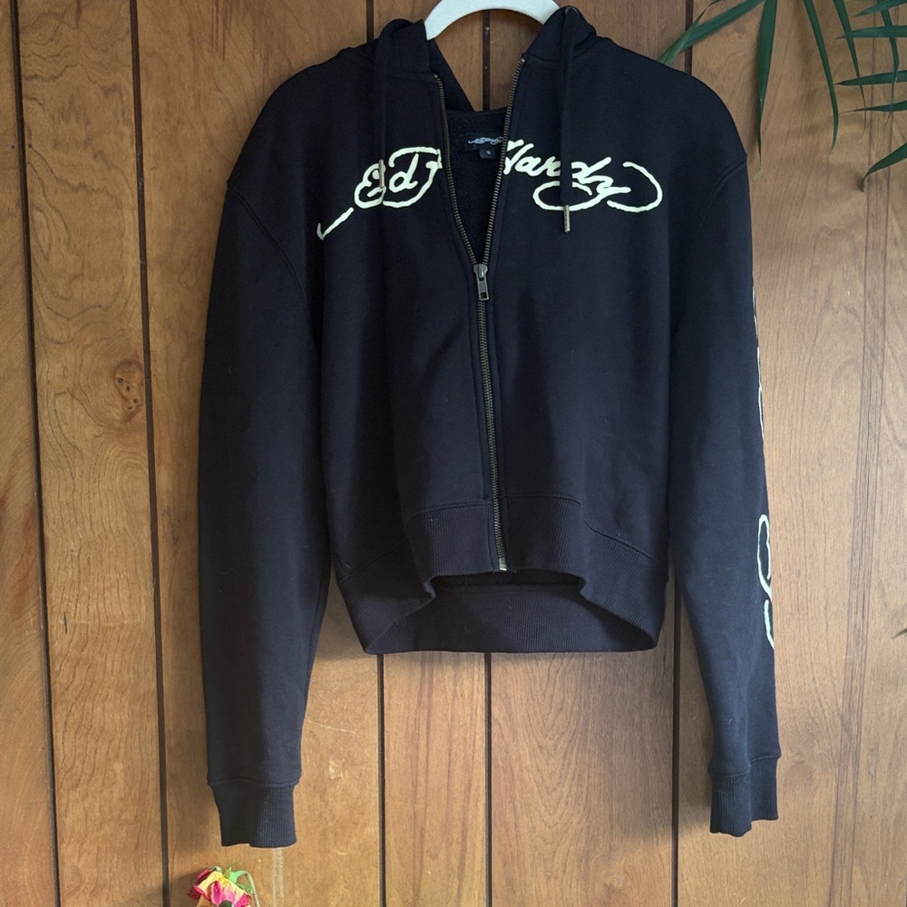 Ed Hardy Black Bomber Jacket for Women